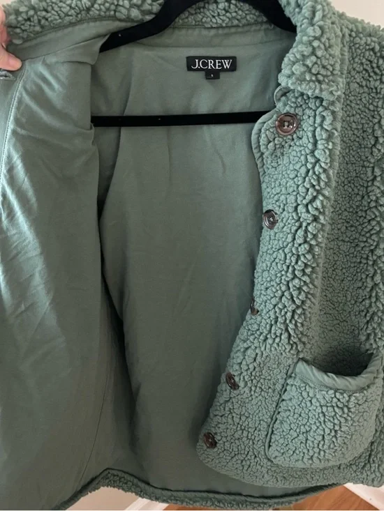 J. Crew Teddy Faux Sherpa Barn Jacket Size Small - Picture 7 of 9